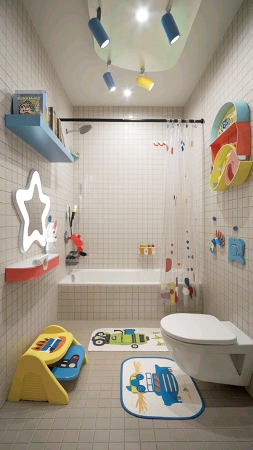 colorful boys bathroom decorating theme