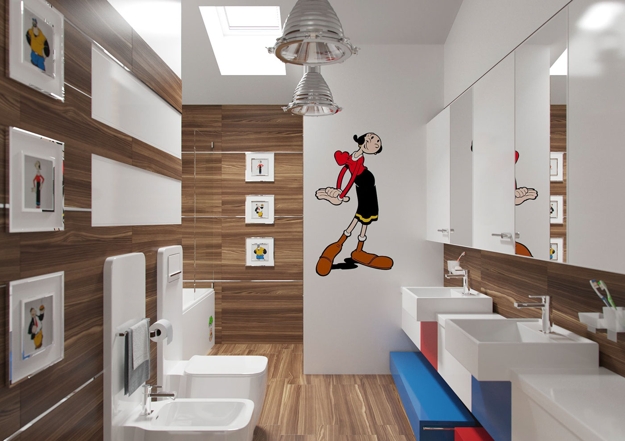 creative colorful young child bathroom decorating themes