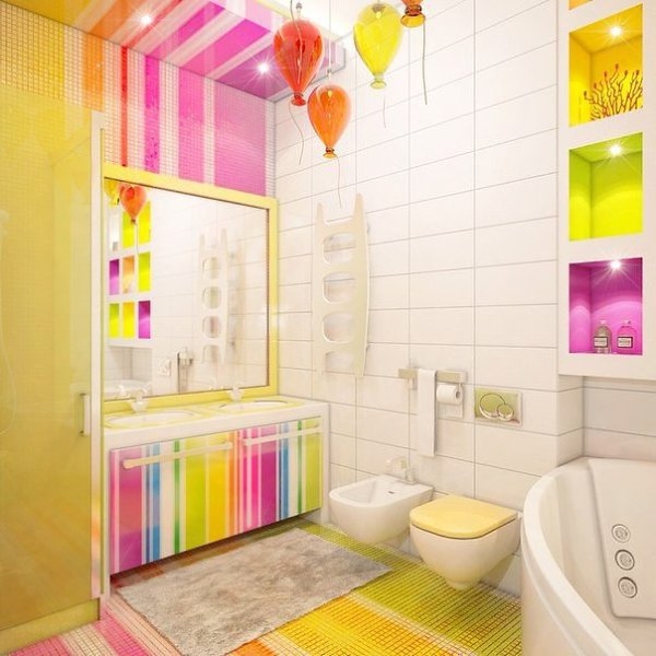 modern children bathroom decorating themes colors ideas