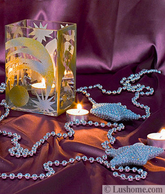 purple silver holiday decorations