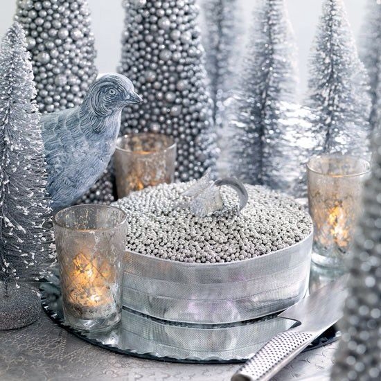 silver holiday decorations