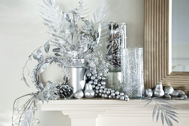 silver holiday decorations
