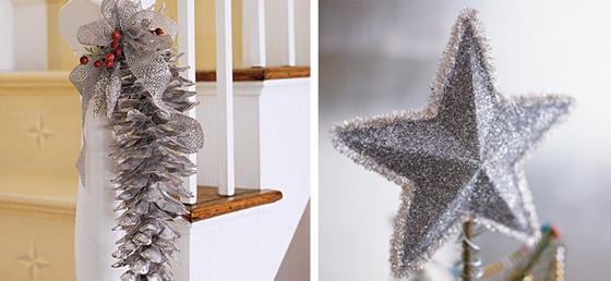 silver holiday decorations