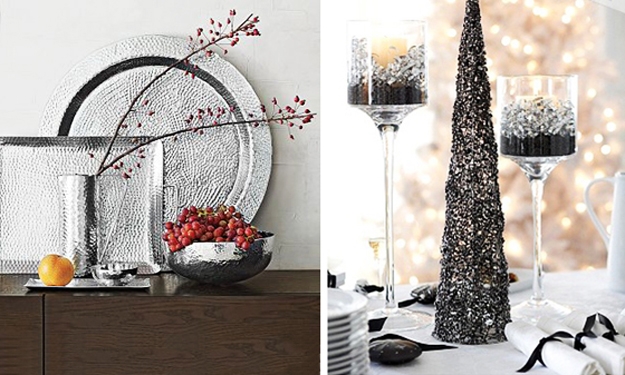 silver holiday decorations