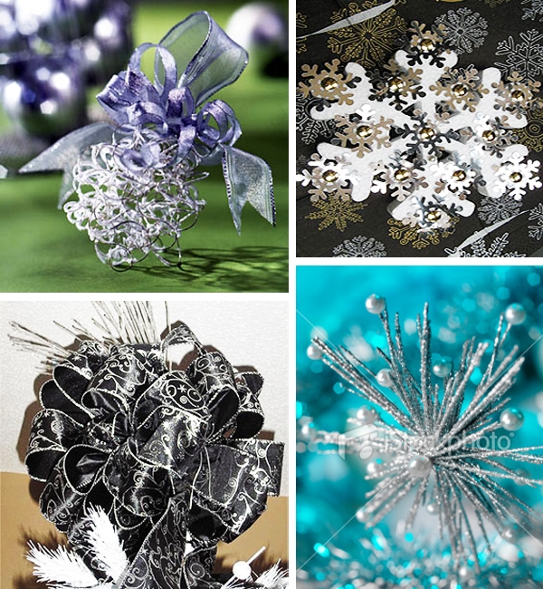 silver holiday decorations