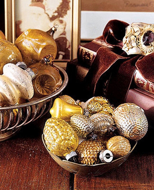 silver golden decorations vintage style