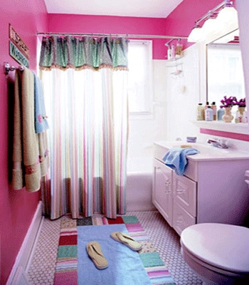 striped shower curtain pink wall paint color