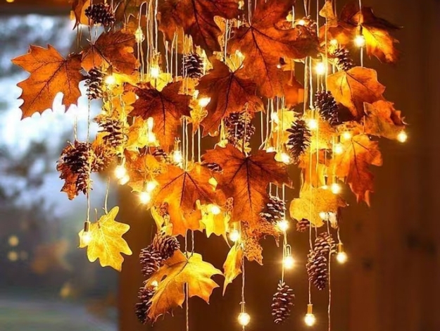 fall leaves led lights garlands