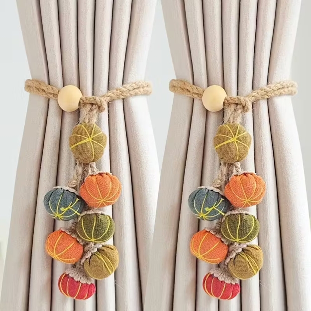 mini pumpkin curtain holders