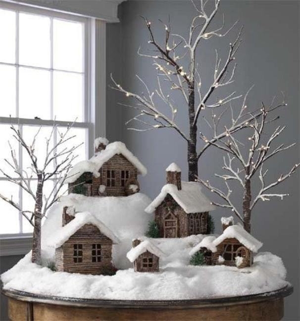 winter scene table top arrangement