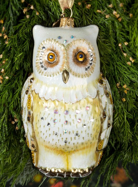 modern glass ornaments owl