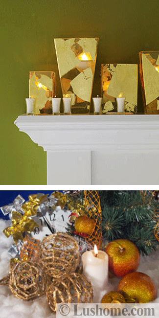 golden decorations winter holiday decorating themes