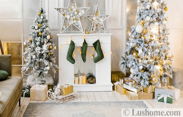 golden decorations winter holiday decorating themes