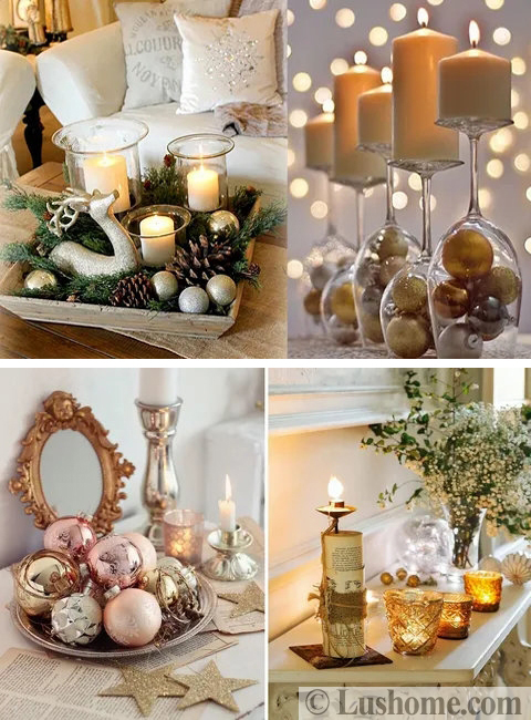 golden decorations winter holiday decorating themes