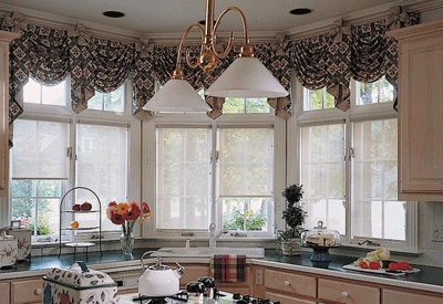 large window kitchen curtain design