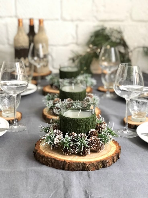 wooden accents table decorations centerpiece ideas
