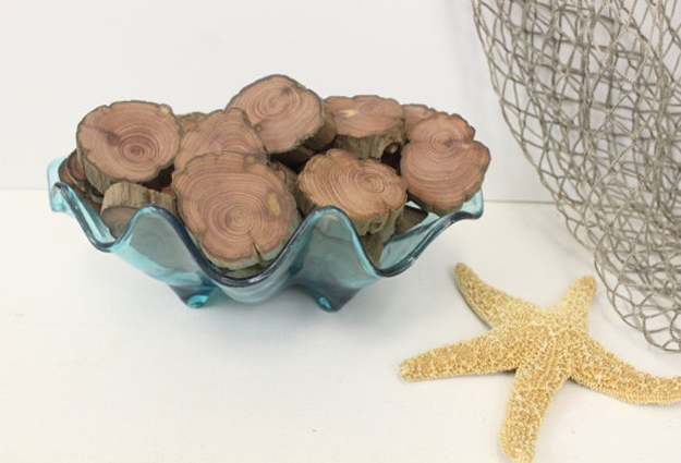 wood slice centerpiece