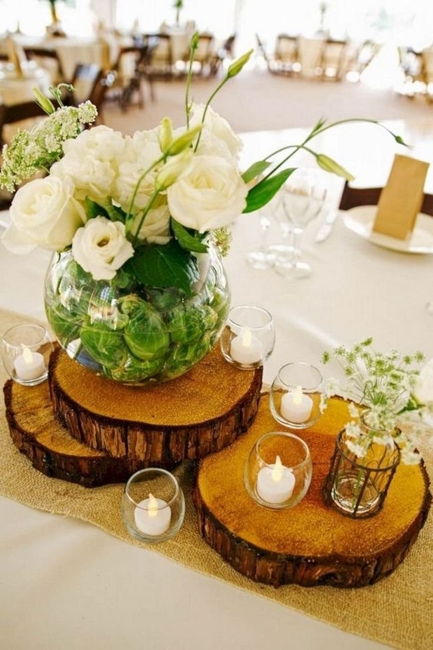 wooden accents table decorations centerpiece ideas