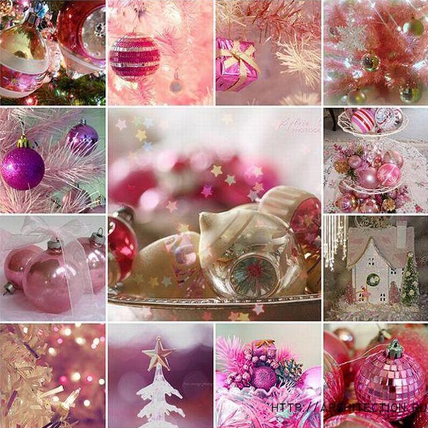 pink color winter holiday decor ideas