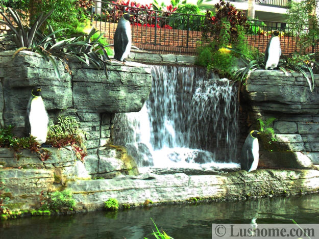 winter holiday decor glass roof indoor gardens outdoor lights