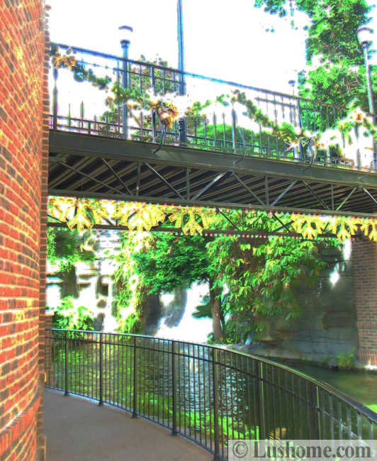 winter holiday decor glass roof indoor gardens outdoor lights