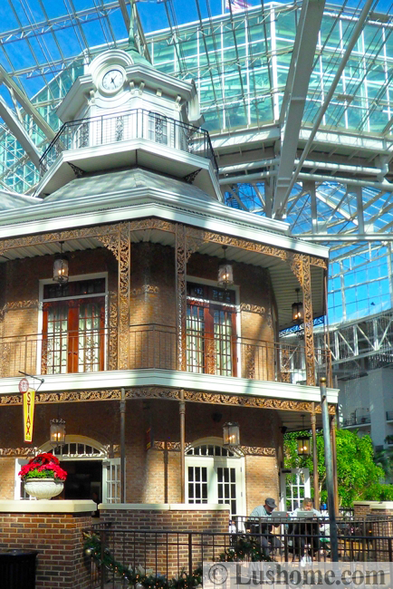 winter holiday decor glass roof indoor gardens outdoor lights