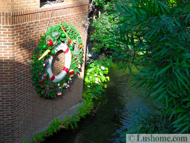 winter holiday decor glass roof indoor gardens outdoor lights