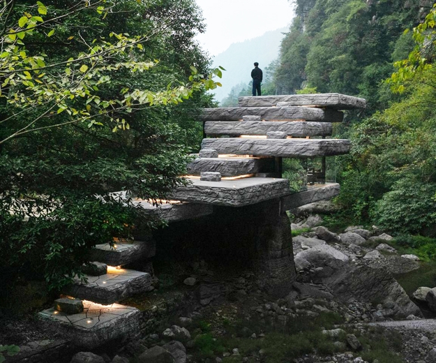 concrete slabs glass building