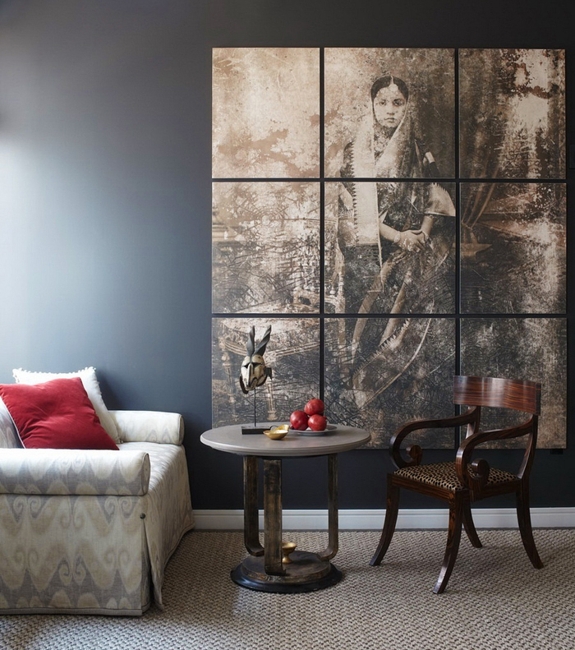 red pillow oversized wall art