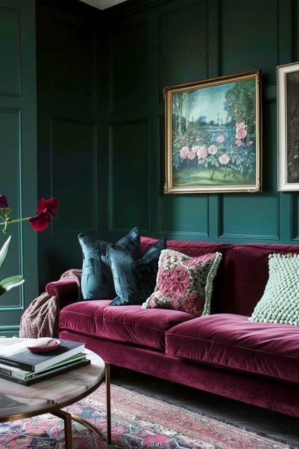 rich red color scheme room decorating ideas