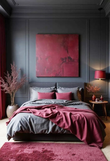 deep red wall art bedroom decor accessories
