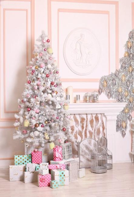 pink christmas colors home decorating ideas