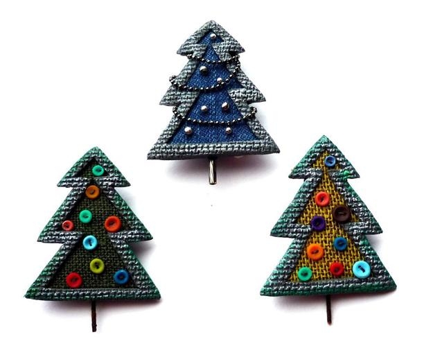 miniature holiday trees fabric craft ideas