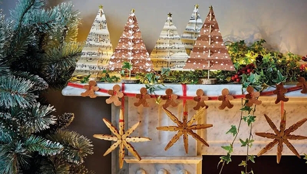 paper crafts christmas trees star decorations