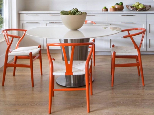 orange dining chairs
