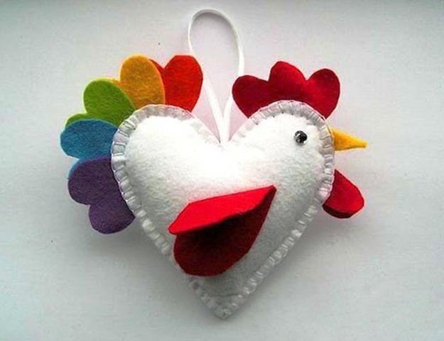 rooster heart ornament
