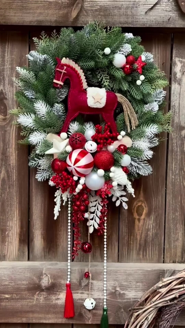 red horse winter holiday decorations