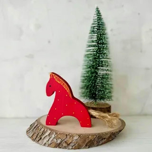 red horse winter holiday decorations