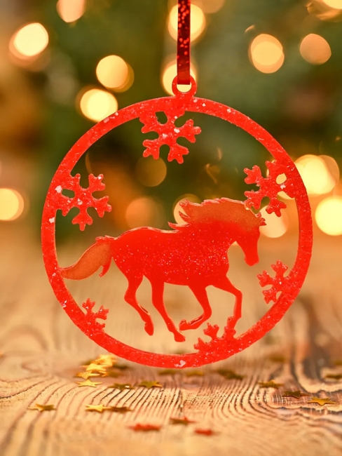 red horse winter holiday decorations