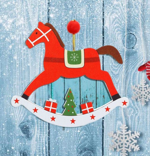 red horse winter holiday decorations