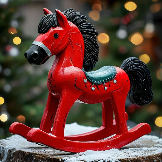 red horse winter holiday decorations