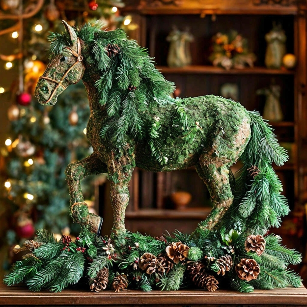 green horse sculpture