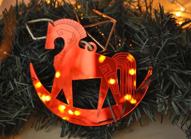 red horse winter holiday decorations