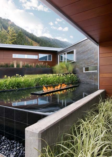 outdoor living space courtyard landscape