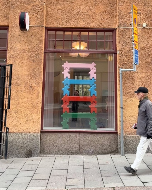 colorful 3d printed shelves tables