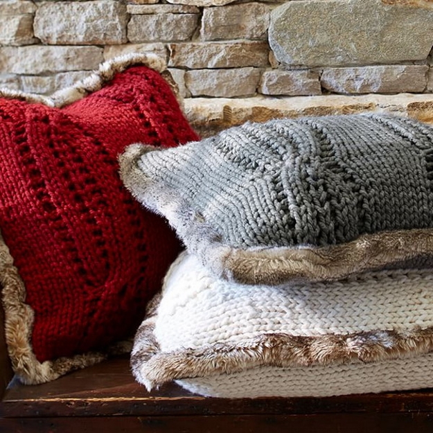 winter decorating craft ideas knitted pillow patterns