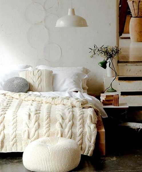 knitted bed throw