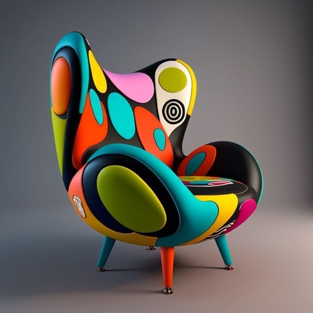 colorful upholstered chair