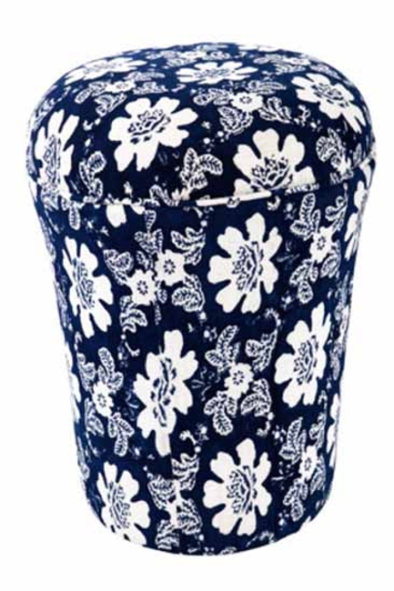 black white ottaman floral fabric print