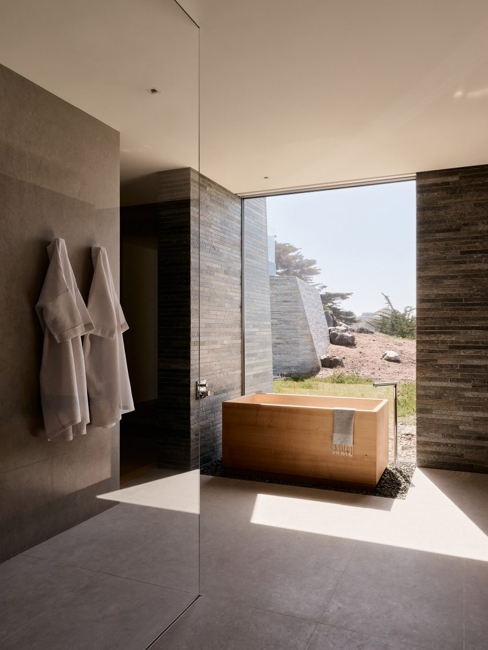 contemporary bathroom design glass wall